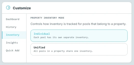 Customize — Inventory